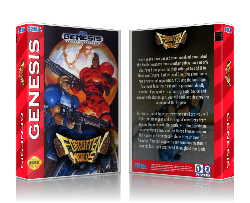 Genesis Forgotten Worlds Sega Megadrive REPLACEMENT GAME Case Or Cover