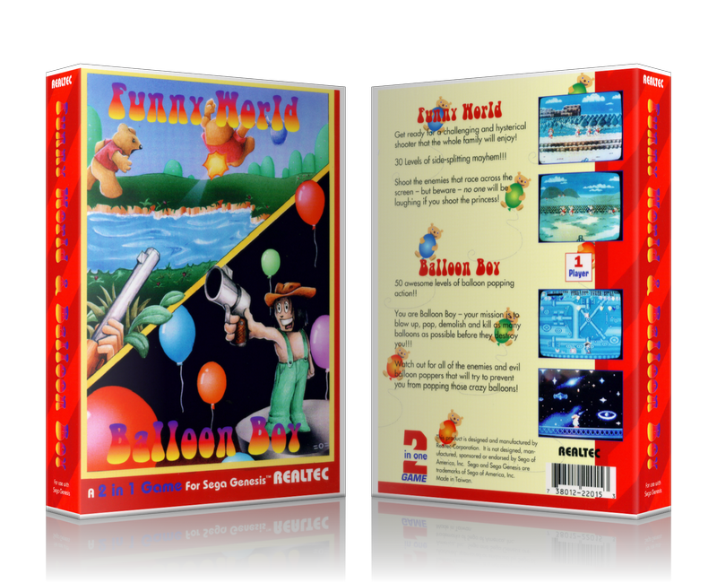 Genesis Funny World And Balloon Boy Sega Megadrive REPLACEMENT GAME Case Or Cover