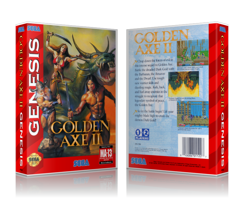 Genesis Golden Axe II Sega Megadrive REPLACEMENT GAME Case Or Cover