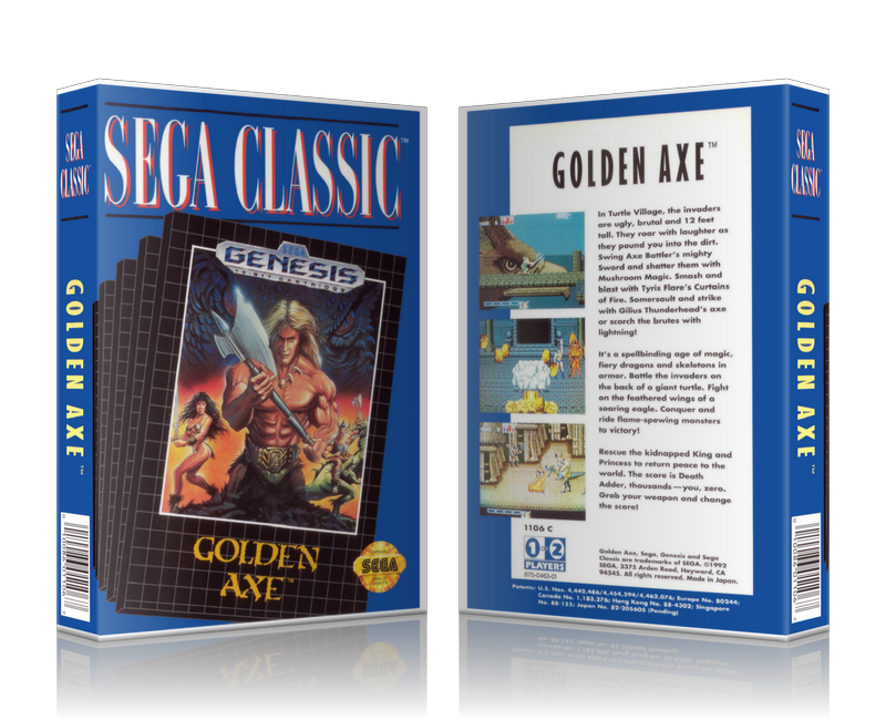 Genesis Golden Axe Sega Megadrive REPLACEMENT GAME Case Or Cover