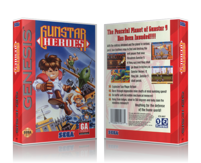 Genesis Gunstar Heroes Sega Megadrive REPLACEMENT GAME Case Or Cover