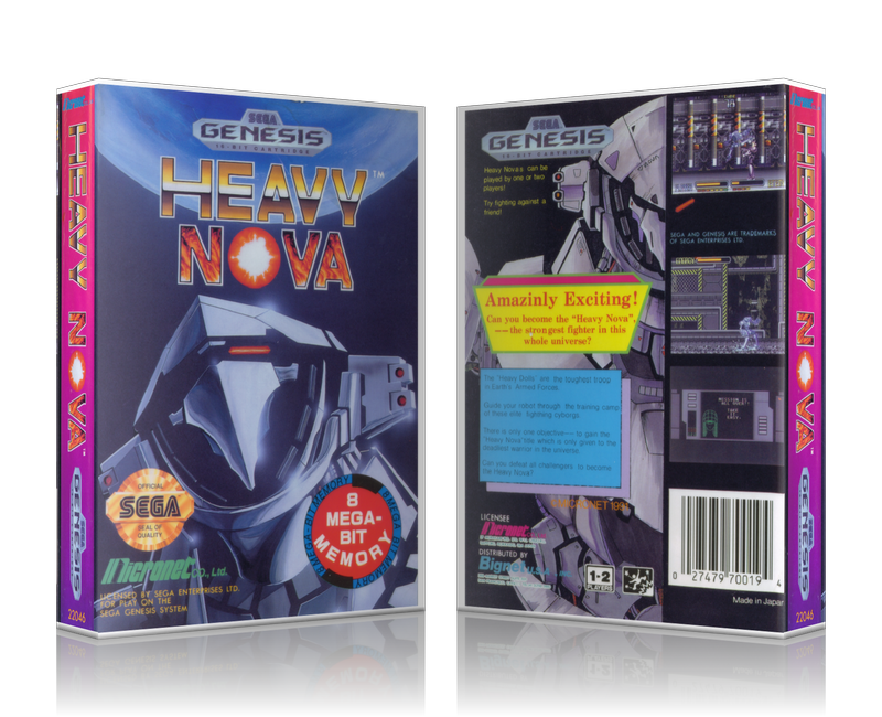 Genesis Heavy Nova Sega Megadrive REPLACEMENT GAME Case Or Cover
