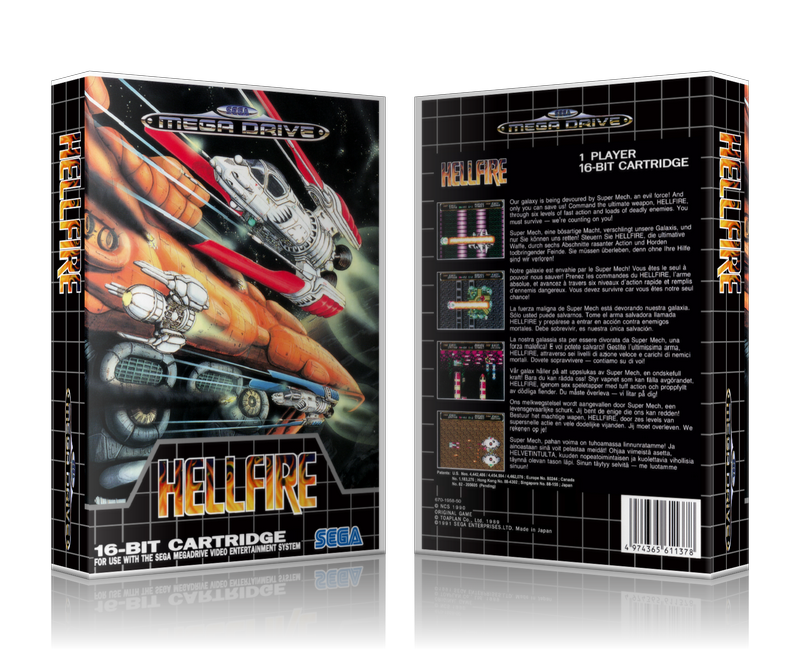 Genesis Hellfire Sega Megadrive REPLACEMENT GAME Case Or Cover