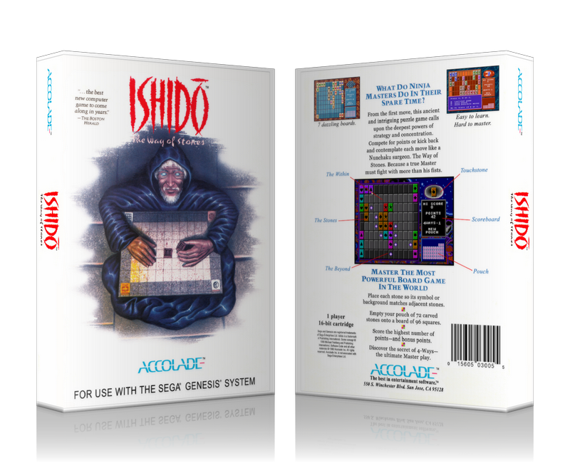 Genesis Ishido Sega Megadrive REPLACEMENT GAME Case Or Cover