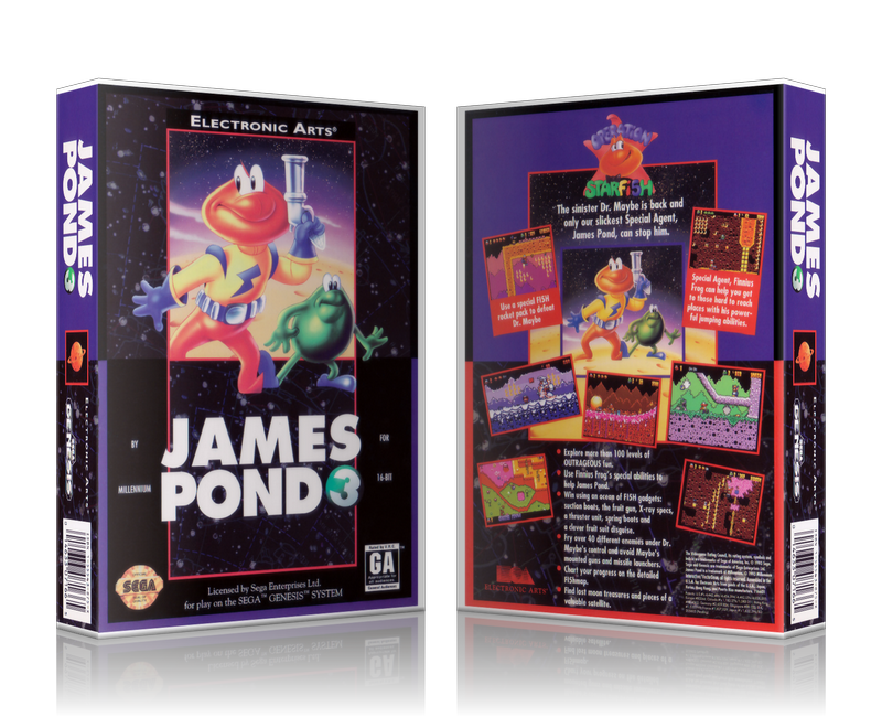 Genesis James Pond 3 Sega Megadrive REPLACEMENT GAME Case Or Cover