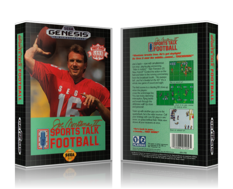 Genesis Joe Montana II Sports Talk Football Sega Megadrive REPLACEMENT GAME Case Or Cover