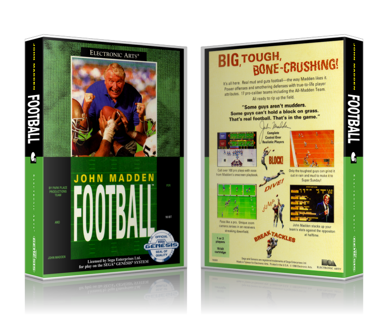Genesis John Madden Football Sega Megadrive REPLACEMENT GAME Case Or Cover