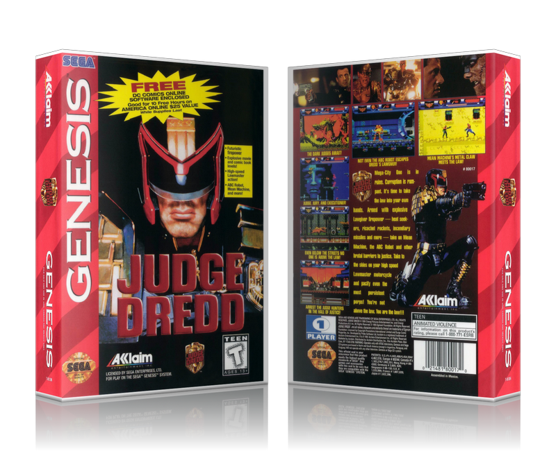 Genesis Judge Dredd Sega Megadrive REPLACEMENT GAME Case Or Cover