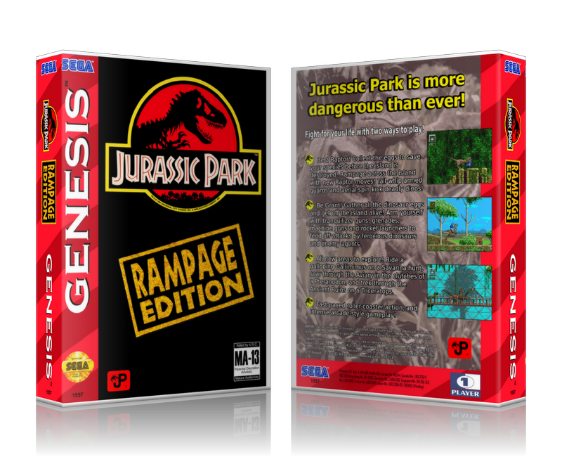 Genesis Jurassic Park Rampage Edition Sega Megadrive REPLACEMENT GAME Case Or Cover