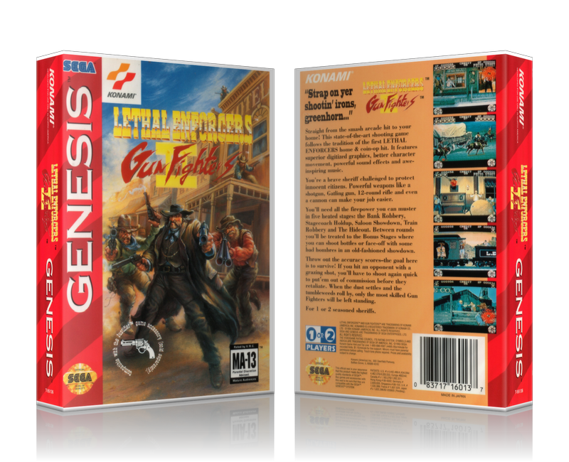 Genesis Lethal Enforcers Sega Megadrive REPLACEMENT GAME Case Or Cover