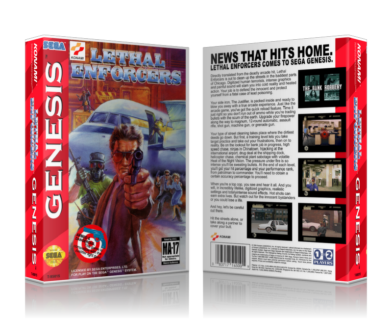 Genesis Lethal Enforcers Sega Megadrive REPLACEMENT GAME Case Or Cover