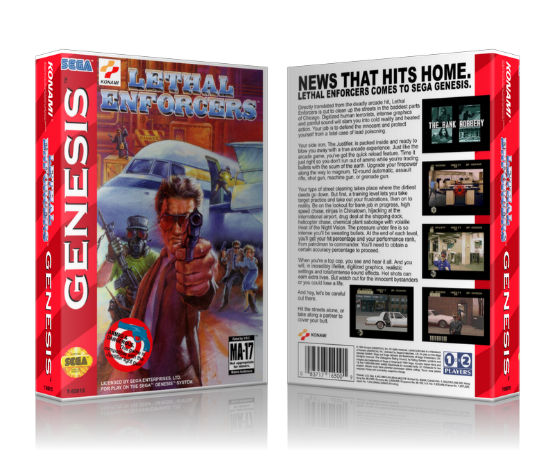 Genesis Lethal Enforcers Sega Megadrive REPLACEMENT GAME Case Or Cover