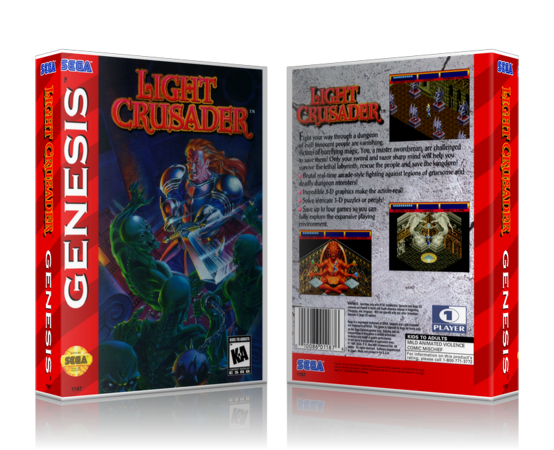Genesis Light Crusader Sega Megadrive REPLACEMENT GAME Case Or Cover