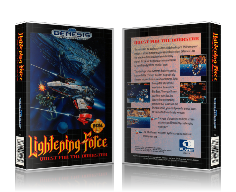 Genesis Lightening Force Sega Megadrive REPLACEMENT GAME Case Or Cover