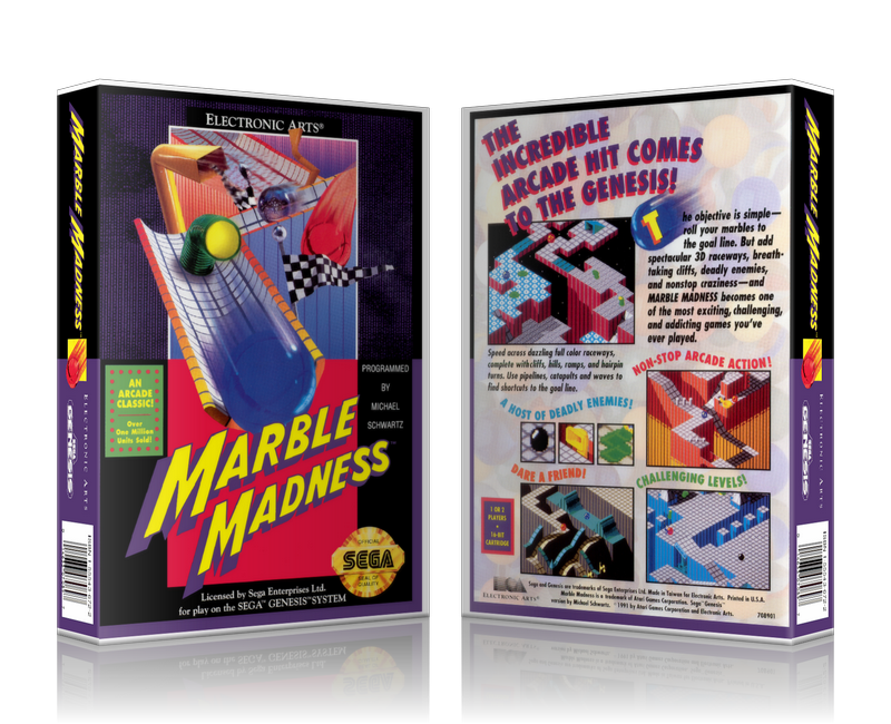 Genesis Marble Madness Sega Megadrive REPLACEMENT GAME Case Or Cover