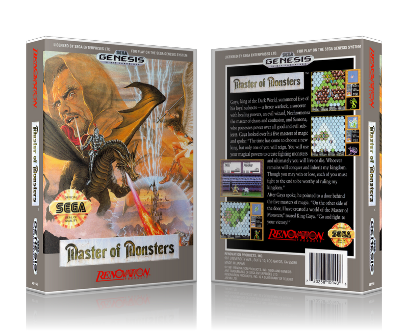 Genesis Master Of Monsters Sega Megadrive REPLACEMENT GAME Case Or Cover