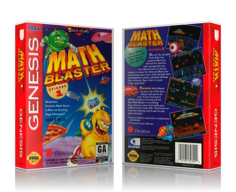 Genesis Math Blaster Episode 1 Sega Megadrive REPLACEMENT GAME Case Or Cover