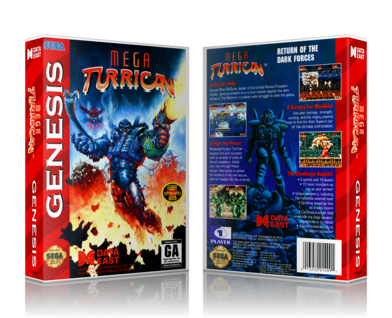 Genesis Mega Turrican Sega Megadrive REPLACEMENT GAME Case Or Cover