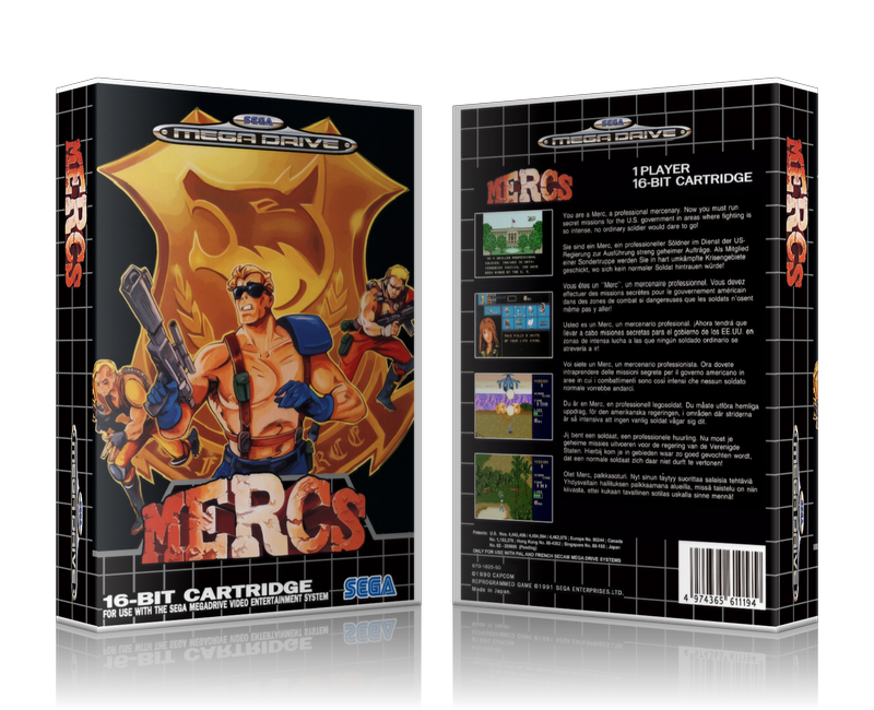 Genesis Mercs Sega Megadrive REPLACEMENT GAME Case Or Cover