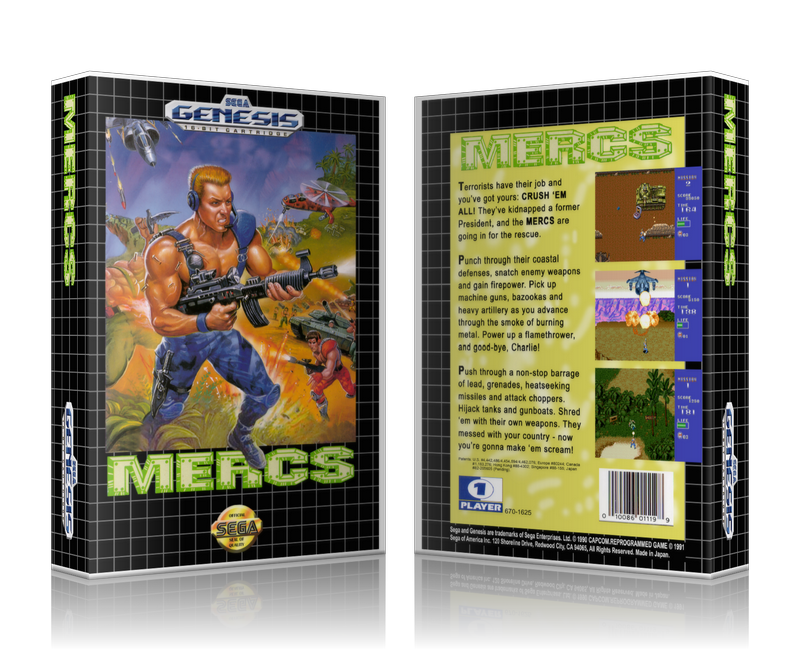 Genesis Mercs Sega Megadrive REPLACEMENT GAME Case Or Cover