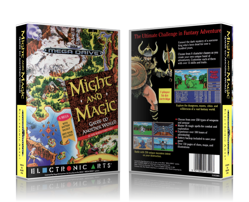 Genesis Might And Magic Gates To Another World Sega Megadrive REPLACEMENT GAME Case Or Cover