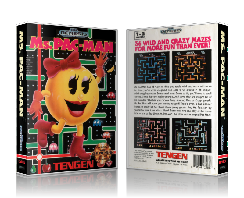 Genesis Ms. Pac-Man Sega Megadrive REPLACEMENT GAME Case Or Cover