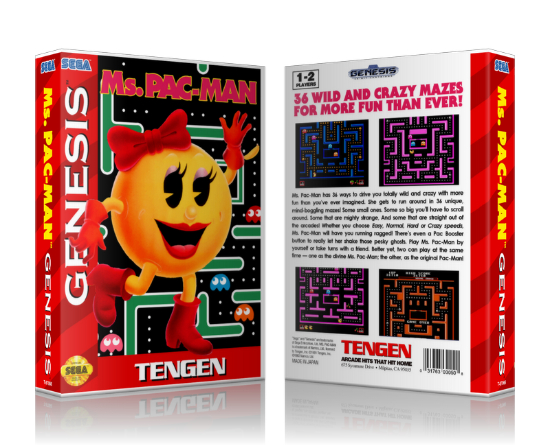 Genesis Ms. Pacman 2 Sega Megadrive REPLACEMENT GAME Case Or Cover