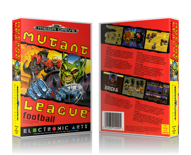Genesis Mutant League Football Eu Sega Megadrive REPLACEMENT GAME Case Or Cover