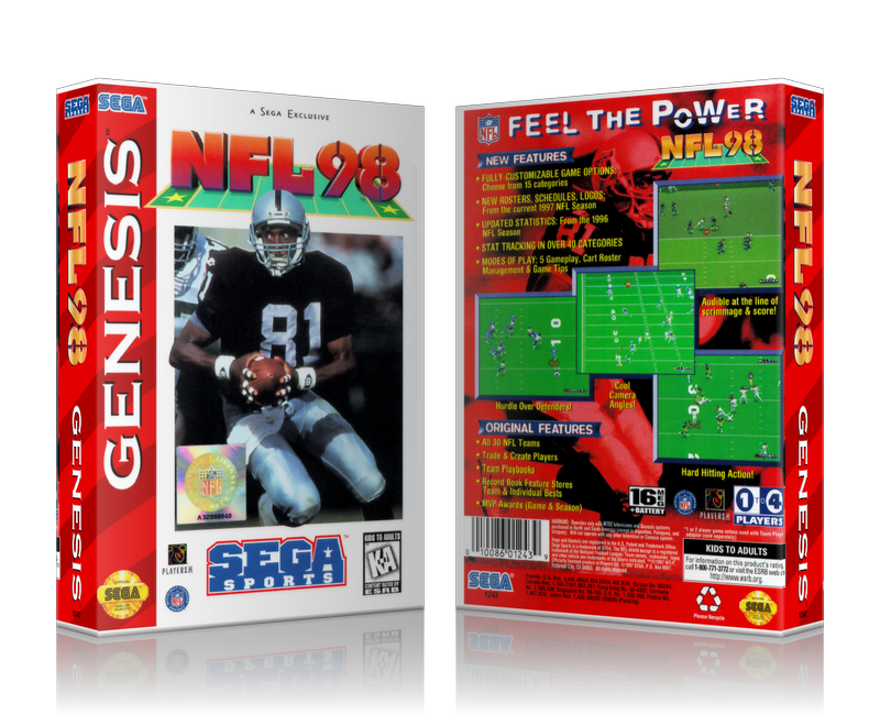 Genesis NFL 98 Sega Megadrive REPLACEMENT GAME Case Or Cover