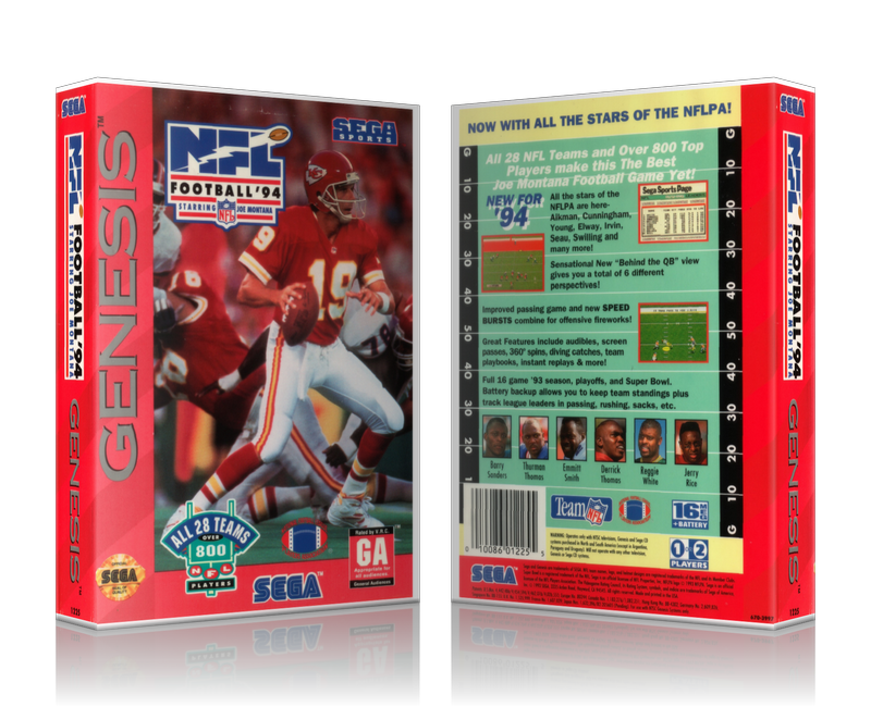 Genesis NFL Football 94 Sega Megadrive REPLACEMENT GAME Case Or Cover