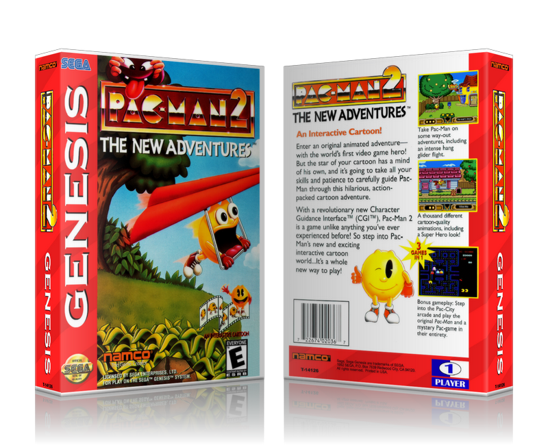 Genesis Pacman 2 The New Adventures Sega Megadrive REPLACEMENT GAME Case Or Cover