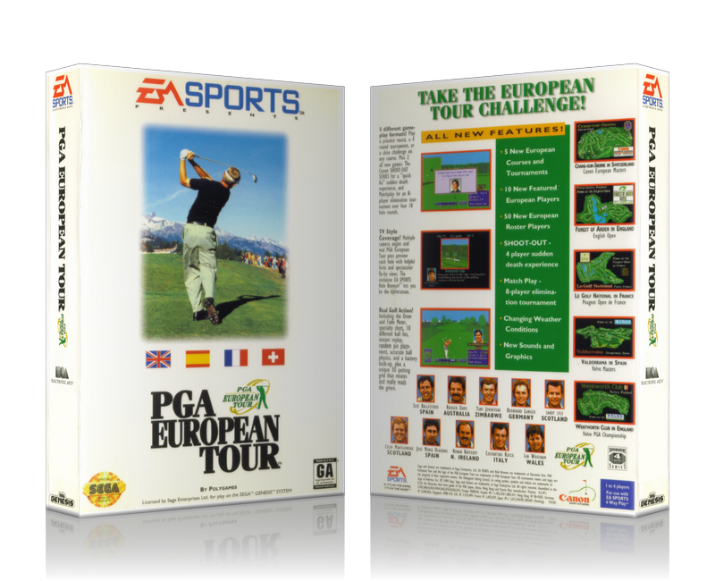 Genesis PGA European Tour Sega Megadrive REPLACEMENT GAME Case Or Cover