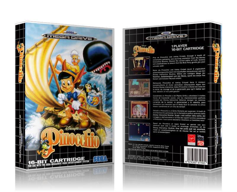 Genesis Pinocchio 2 EU Sega Megadrive REPLACEMENT GAME Case Or Cover