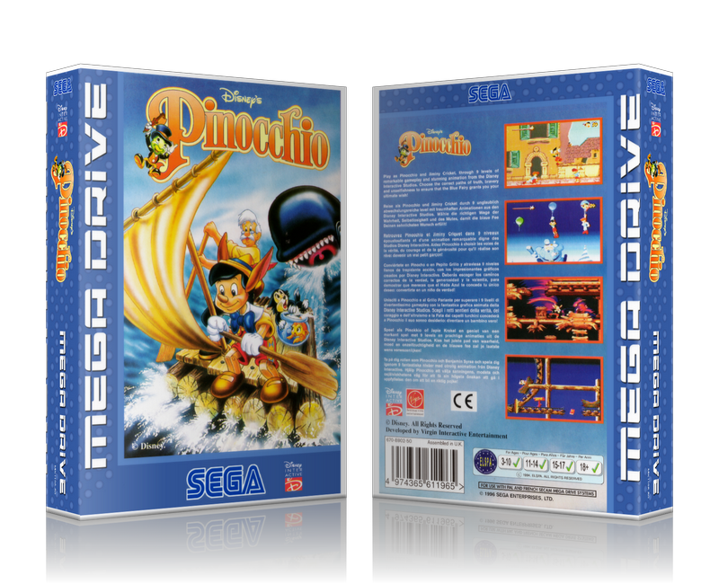 Genesis Pinocchio EU Sega Megadrive REPLACEMENT GAME Case Or Cover