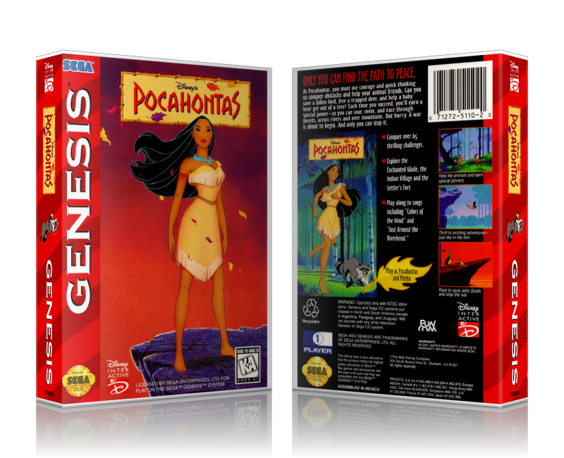 Genesis Pocahontas Sega Megadrive REPLACEMENT GAME Case Or Cover