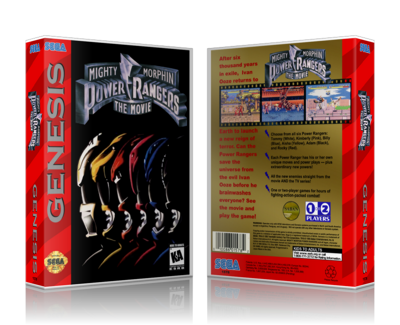 Genesis Power Rangers The Movie 2 Sega Megadrive REPLACEMENT GAME Case Or Cover