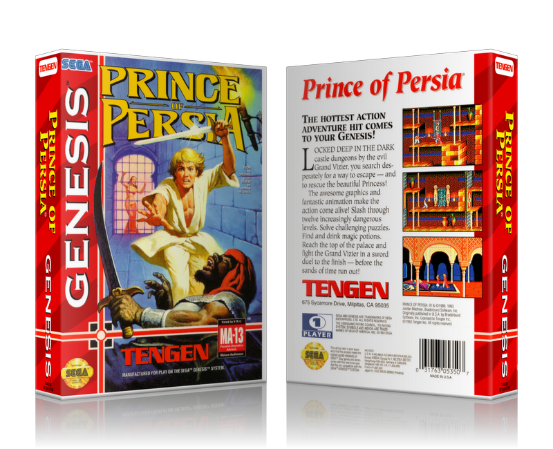 Genesis Prince Of Persia Sega Megadrive REPLACEMENT GAME Case Or Cover