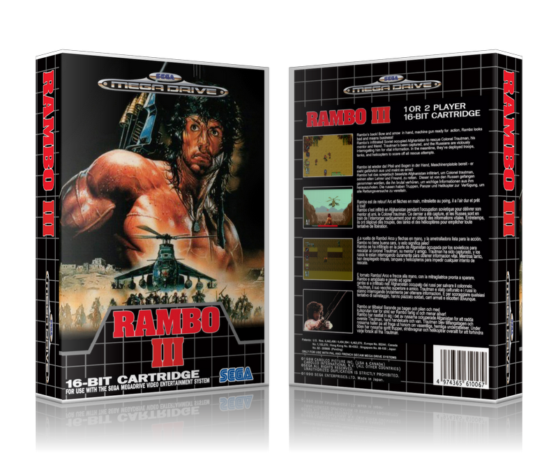 Genesis Rambo III EU Sega Megadrive REPLACEMENT GAME Case Or Cover