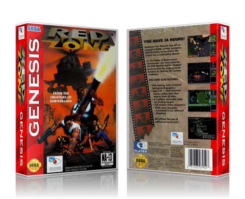 Genesis Redzone Sega Megadrive REPLACEMENT GAME Case Or Cover