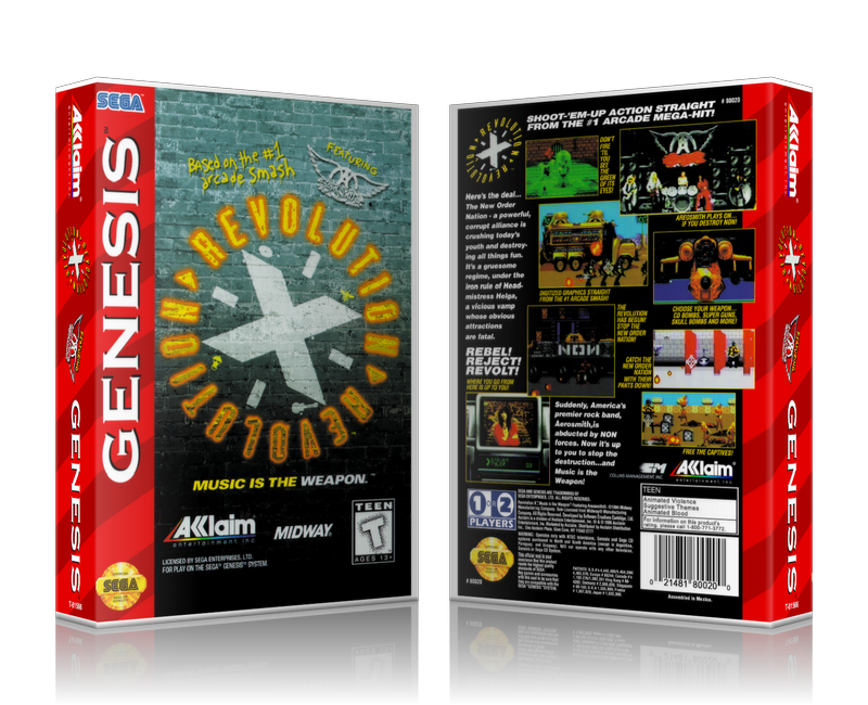Genesis Revolution X Sega Megadrive REPLACEMENT GAME Case Or Cover