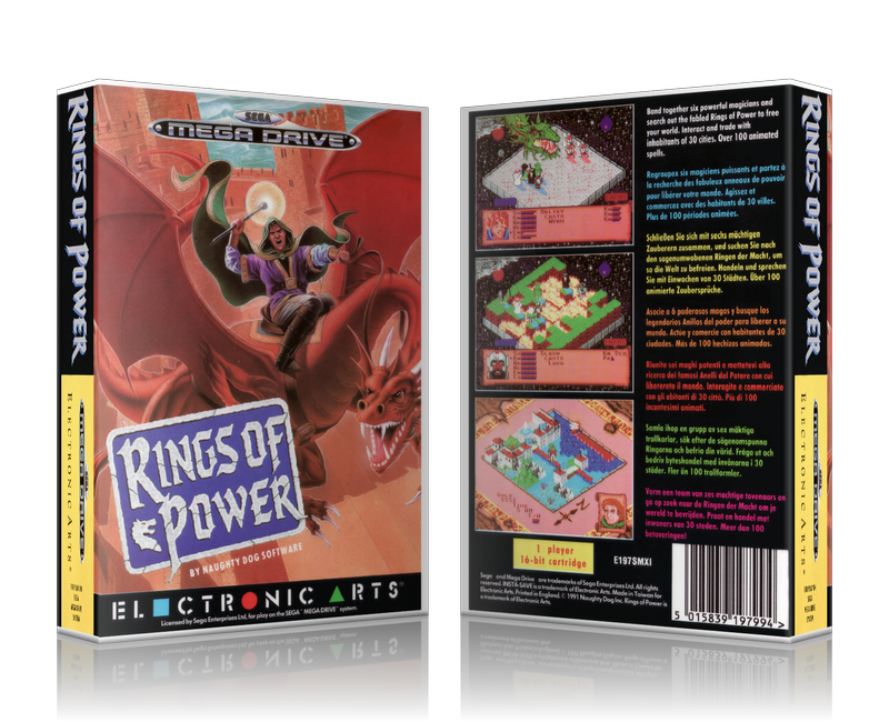 Genesis Rings Of Power EU Sega Megadrive REPLACEMENT GAME Case Or Cover