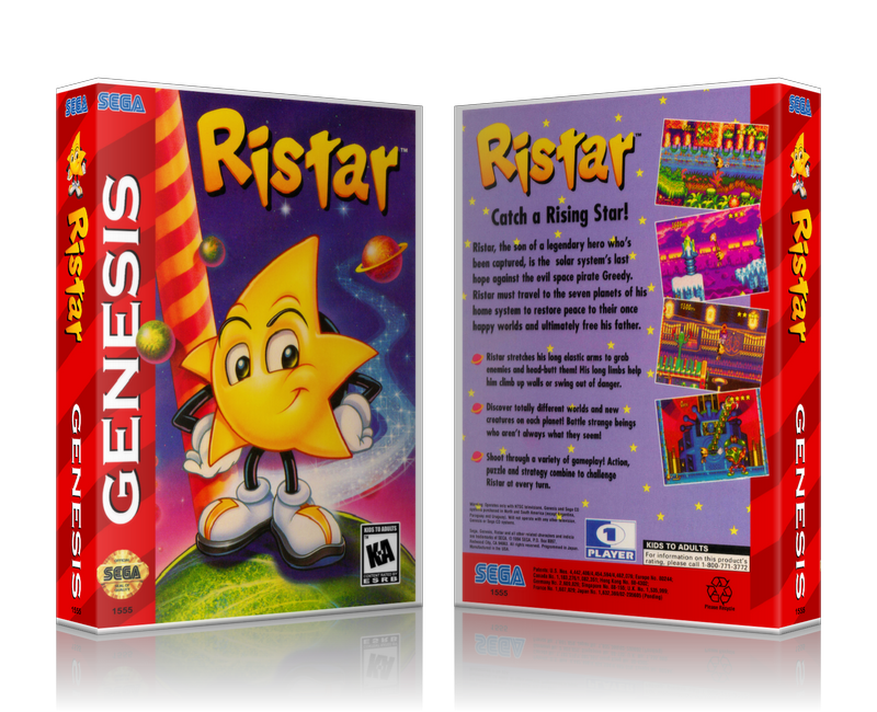 Genesis Ristar 2 Sega Megadrive REPLACEMENT GAME Case Or Cover