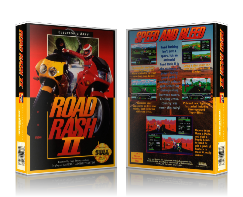 Genesis Roadrash 2 Sega Megadrive REPLACEMENT GAME Case Or Cover