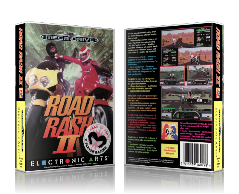 Genesis Roadrash2 EU Sega Megadrive REPLACEMENT GAME Case Or Cover