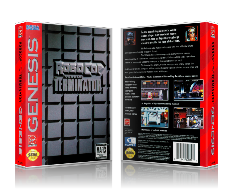Genesis Robocop Vs Terminator Sega Megadrive REPLACEMENT GAME Case Or Cover