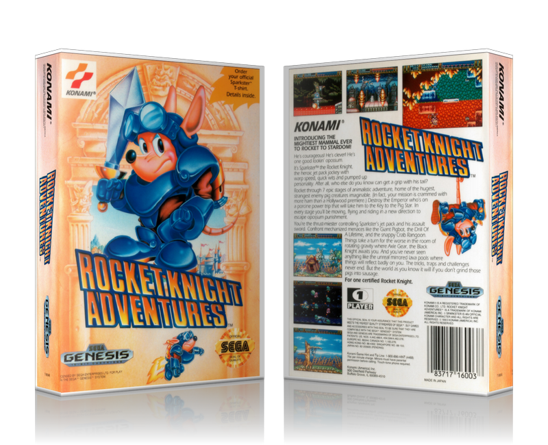 Genesis Rocket Knight Adventures Sega Megadrive REPLACEMENT GAME Case Or Cover