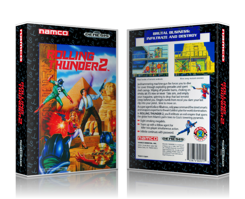 Genesis Rolling Thunder 2 Sega Megadrive REPLACEMENT GAME Case Or Cover