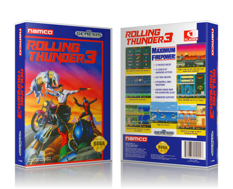 Genesis Rolling Thunder 3 Sega Megadrive REPLACEMENT GAME Case Or Cover
