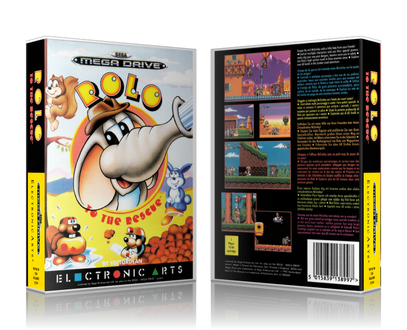 Genesis Rolo To The Rescue EU Sega Megadrive REPLACEMENT GAME Case Or Cover