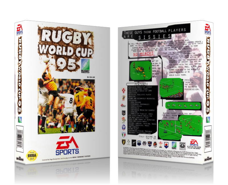 Genesis Rugby World Cup 95 AU Sega Megadrive REPLACEMENT GAME Case Or Cover